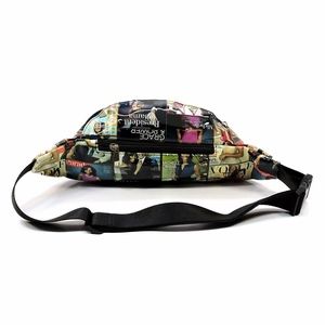 Obama Magazine Cover Fanny Pack - Glossy Michelle & Barack Collage Belt Bag, Adjustable Waist Pack